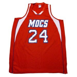 Vintage Florida Southern Mocs Basketball Jersey Sports Belle 1990s Red 24 XL